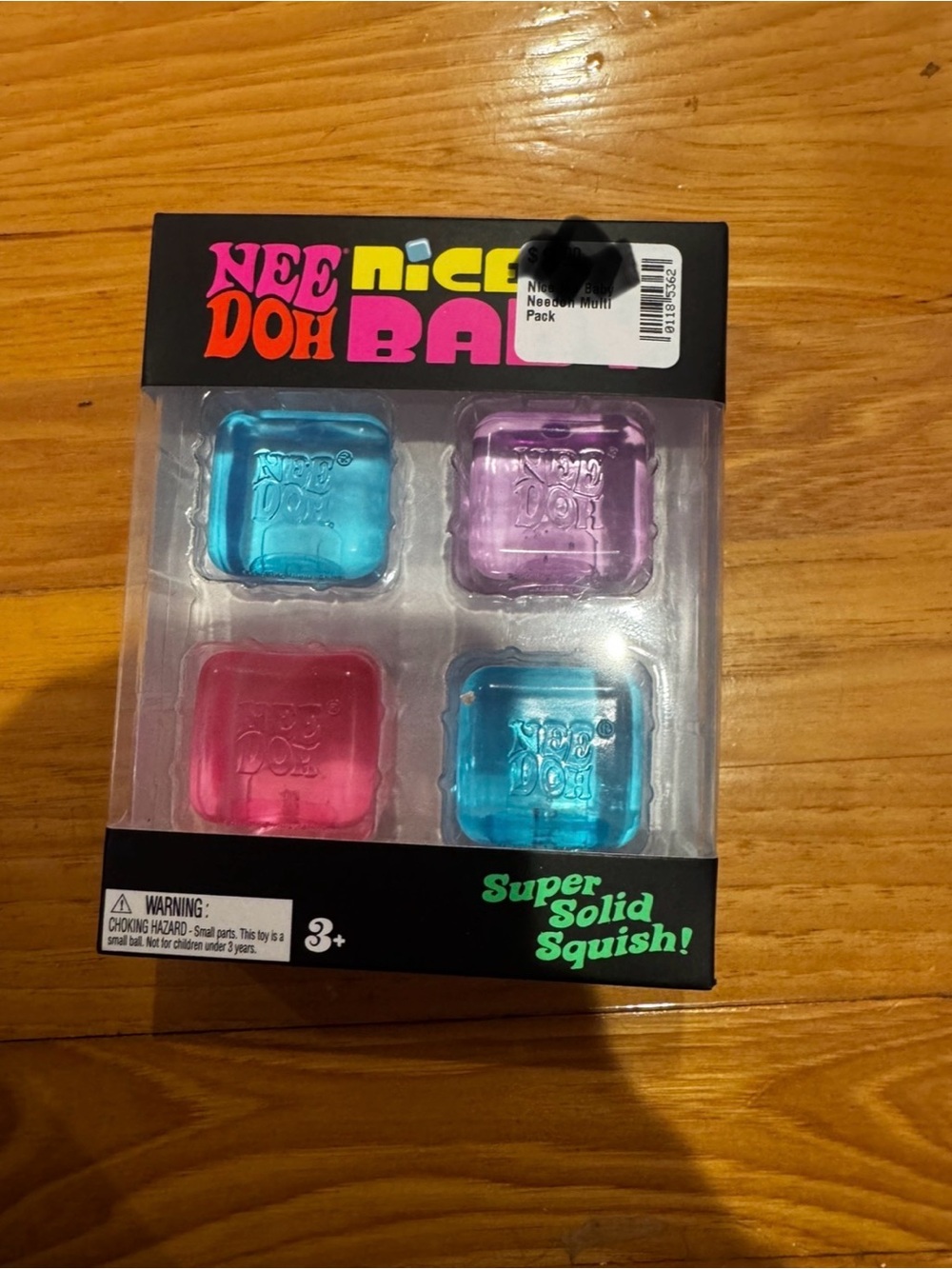 Super Solid Squish! 4-Pack Kids Toy - Blue, Pink, Purple